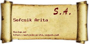 Sefcsik Arita névjegykártya